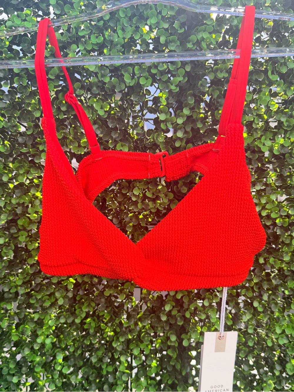 GOOD AMERICAN Bikini Top in Bright Poppy - Large